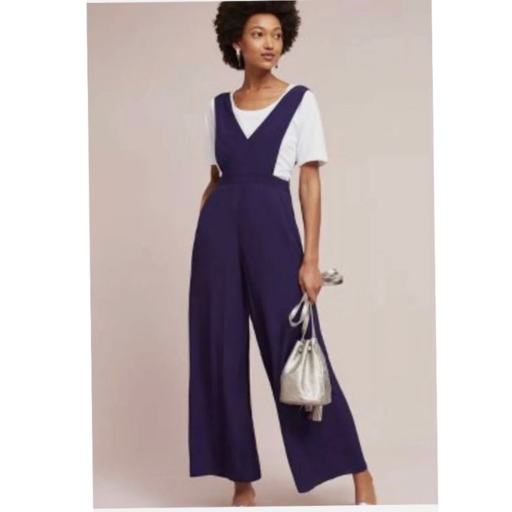 Anthropologie Maeve Purple Jumpsuit sz8